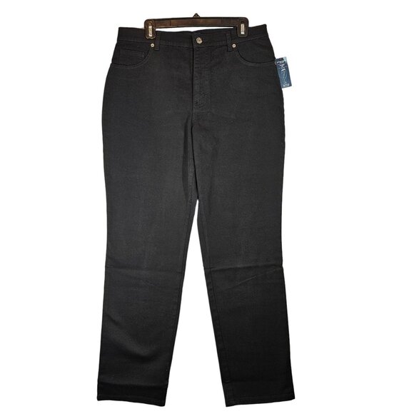 NWT Sonoma Pants Womens 14 Black Slacks Relaxed Fit career business casual - Picture 1 of 12